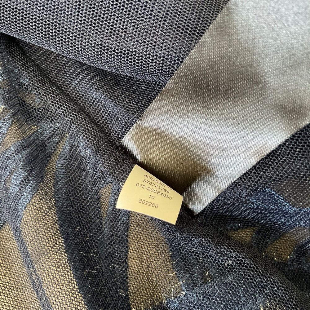 Chico's Travelers Blue Whimsy Mesh Stripe Embroidered 3/4 Sleeve Jacket 3 US XL - Picture 13 of 14
